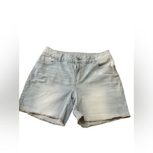 Maurices Striped Navy/White Denim Jean Shorts Size 10